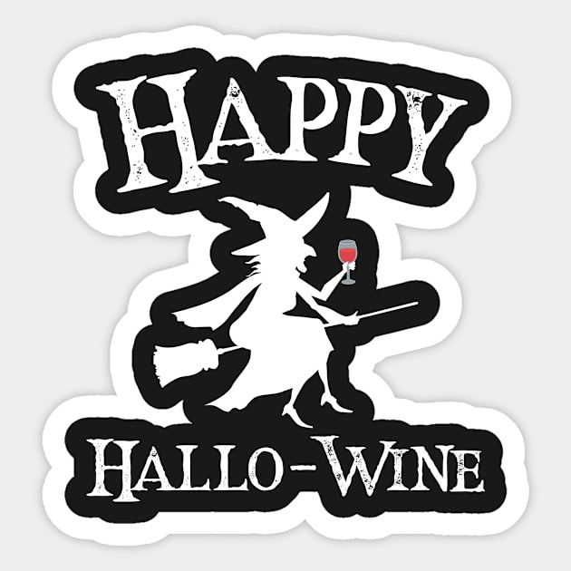 "Happy Hallo-wine" Halloween Design Sticker by RJCatch